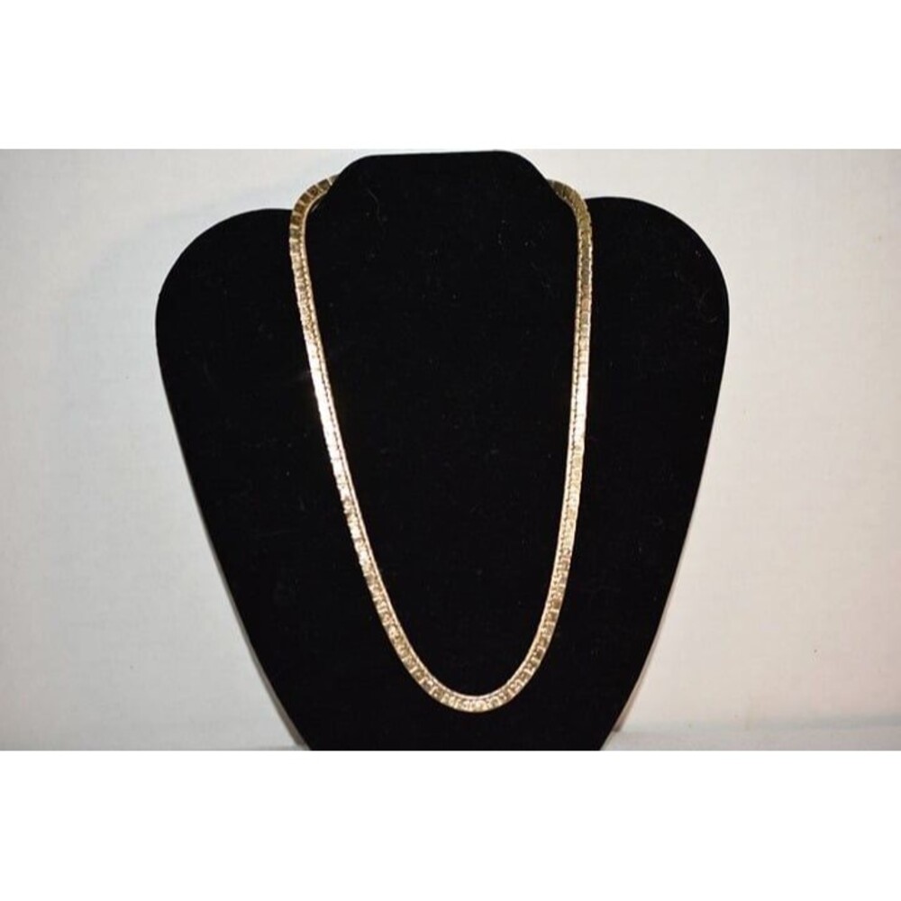 Vintage Unique Chunky Box Link Gold Tone Box Clasp 22inch Necklace 1960's